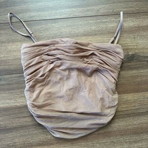 Tan crop top with built in bra size fits like XS